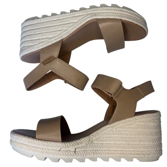 Sorel Cameron Flatform Wedge Sandal Beige Size 10 - Picture 5 of 12
